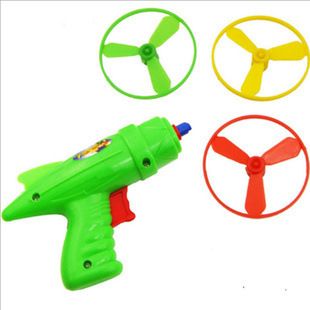 军事武器 【用不过时的经典玩具】塑胶儿童有趣玩具飞轮枪 （带3飞轮）