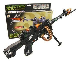 军事武器 盒装电动音乐玩具机光枪 滚动声带灯光 军事玩具枪 迷彩电动枪