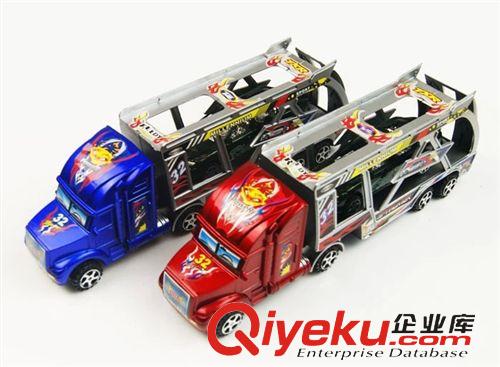 模型玩具 低价批发汽车运输车模型 大货车拉小货车模型 儿童惯性货车模型