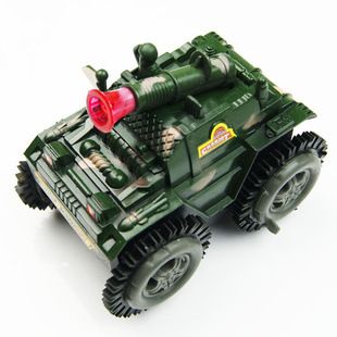 电动玩具 电动闪光特技翻斗坦克玩具 军事模型玩具