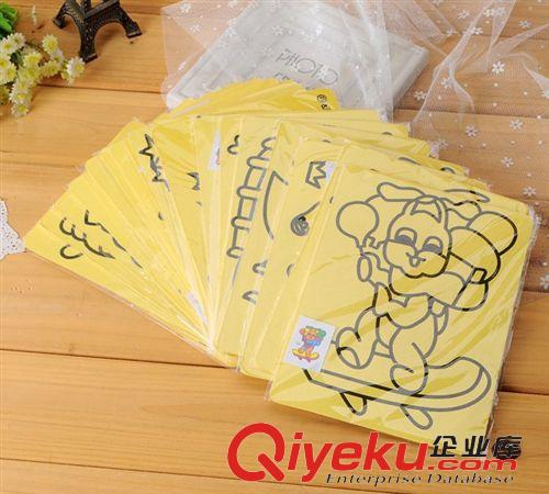 热卖拼图系列 厂家直销 黄色中号沙画 批发 12.5*16.8cm DIY沙画玩具
