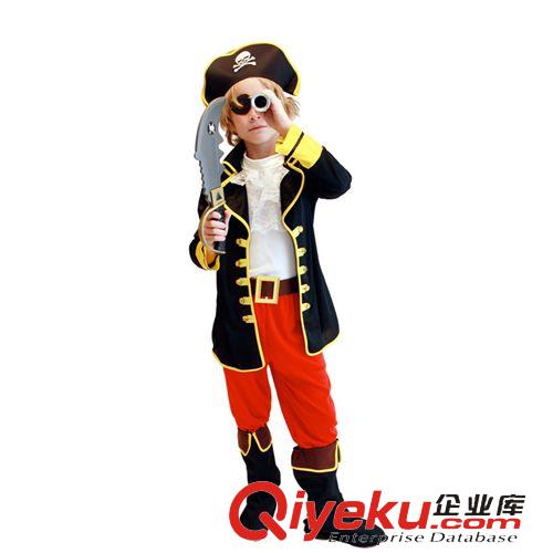 动漫服装服饰 万圣节厂家服装 375g 加比勒海盗船长 儿童海盗服装6件套B 0021