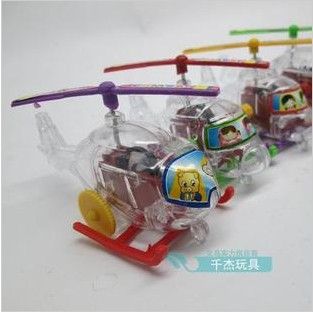 上链\发条玩具 新奇特 创意上链发条飞机 透明迷你飞机玩具 2元店儿童益智批发