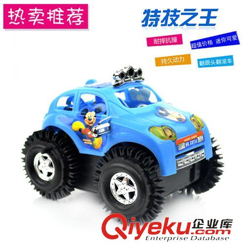 车模型 地摊最热销儿童玩具热卖 米奇翻斗车 电动玩具车会翻跟头的特技车