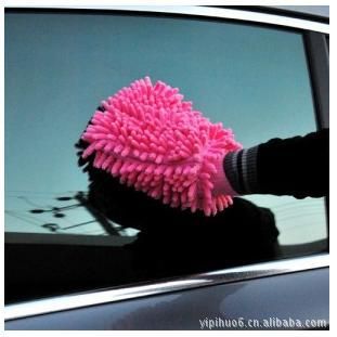 汽车用品 彩袋装 防刮痕雪尼尔珊瑚虫洗车手套/擦车手套-双面#YPHG-S998