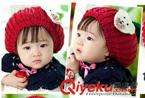 韩版冬帽|围巾| 32#宝宝秋冬帽子手工单球小熊帽子 {zx1}款手工儿童单球帽 2944