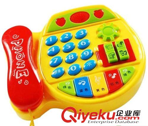 儿童玩具总动员 宝宝益智玩具卡通音乐电话可提问发光会唱歌的电话  1511