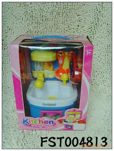 婴儿玩具/推车玩具 4813快乐迷你小厨房，炉具套装，带音乐灯光 过家家玩具