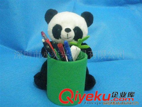 毛绒玩具   厂家直销 定做毛绒玩具 熊猫笔筒 多功能熊置物筒