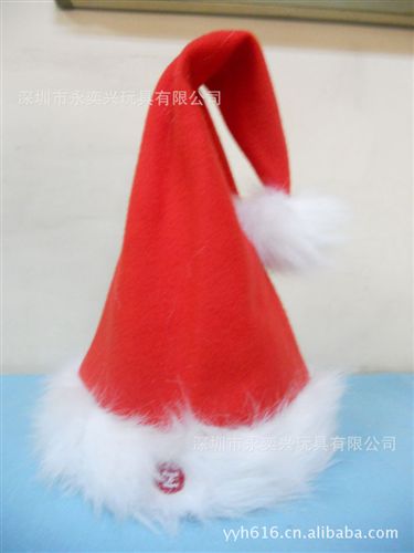 毛绒圣诞玩具礼品 gd密丝绒圣诞帽  圣诞节活动成人圣诞帽 厂家直销圣诞礼品帽