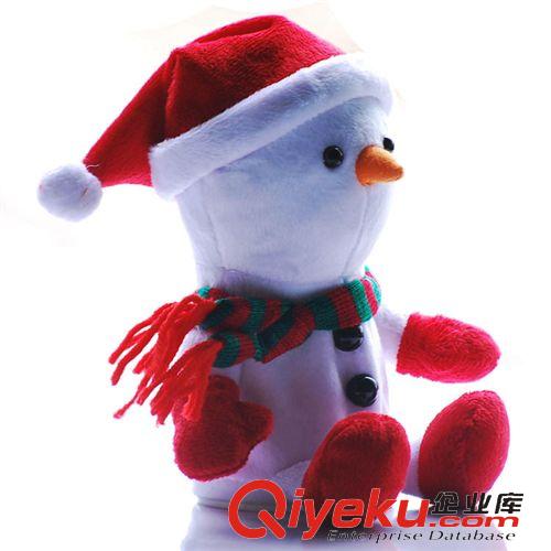 毛绒圣诞玩具礼品 圣诞节专用电动毛绒玩具  电动益智玩具圣诞雪人 圣诞雪人公仔