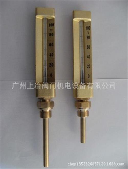 玻璃温度计 供应WLG/WLY(V型)工业温度计/黄铜温度计/不锈钢温度计
