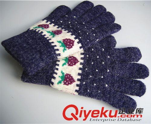手套 G008手套 冬季双层加厚保暖女士手套批发秋冬针织草莓毛线棉手套