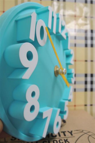 10月27日新品 创意奇趣家居饰品 公司礼品 6寸时尚立体数字3D钟面扫秒静音挂钟