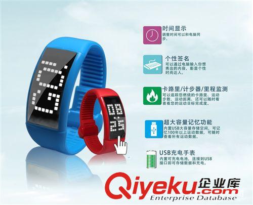 LED手表U 【厂家供应】W4跑步智能手表 卡路里检测 USB手环 gd礼品