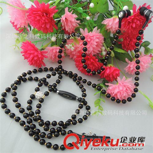 项链耳机（Necklace headset） 深圳工厂批发立体声珠色金珠项链耳机