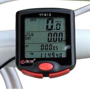 自行车装备区 博格尔813自行车码表 山地车里程表 测速器 夜光防水码表 带温度