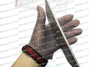 战术手套 迪百龙进口5指钢丝HongCho红绸/金属5级防割手套防电锯