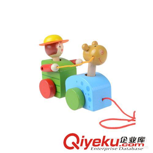 婴幼儿玩具 热卖 儿童木制卡通玩具拉车 创意婴幼儿早教益智学步教具