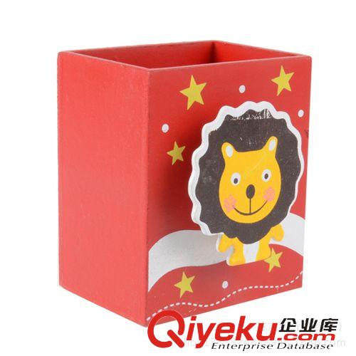 可爱文具 日韩创意儿童木制 卡通笔筒 可爱工艺办公相框收纳盒 带便签夹子