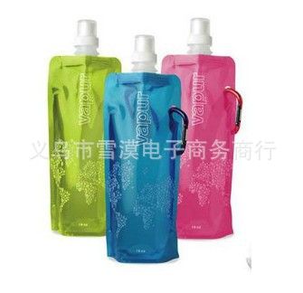 骑行用品类 厂家直销 户外水壶 便携式可折叠水袋 环保水壶水杯冰袋480ml