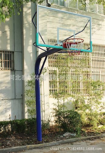 篮球架系列 165地理圆管篮球架 标准成人固定式篮球架 独臂圆管国标篮球架