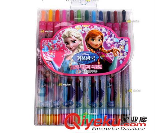 迪士尼系列 韩国进口 冰雪奇缘 儿童彩色md12色蜡笔绘画蜡笔 现货