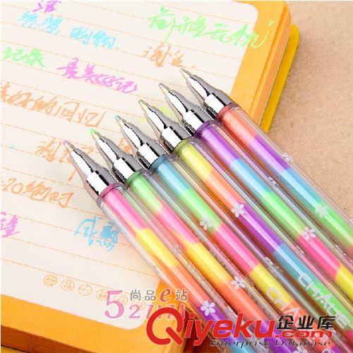 书写工具 超艺8106  日韩国款文具 炫彩6色 荧光笔 变色笔 粉彩笔 黑页纸笔