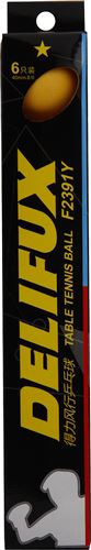 得力体育用品系列 新款 zp得力风行F2391 乒乓球 一星黄色 白色 6个装