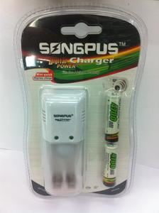 充电器 SONGPUS充电器 SP--CD09配两节AA充电电池