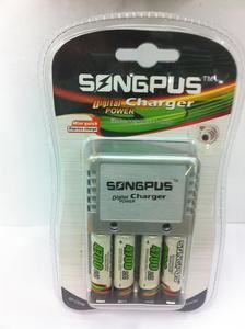 充电器 SONGPUS充电器 SP--CD08配四节AA充电电池