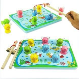 2月上新。。 儿童钓鱼玩具 磁性戏水 木制宝宝钓鱼玩具 1-2岁 3D小猫钓鱼玩具
