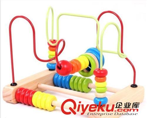 绕珠/串珠/穿绳类/ 大号木制串珠绕珠儿童玩具 宝宝益智玩具1-3岁