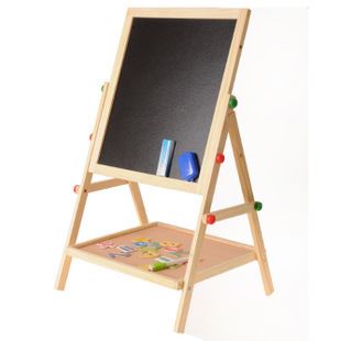 画写板/翻板/计算架/学习类 幼得乐儿童双面磁性黑板 木制多功能二合一支架式写字一件代发