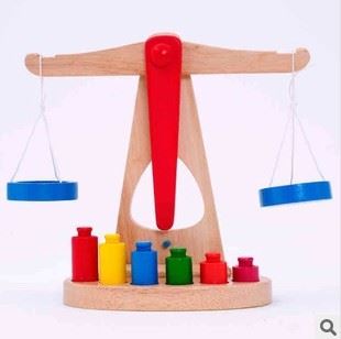 画写板/翻板/计算架/学习类 砝码天平秤儿童玩具 儿童木制早教益智玩具