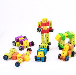 早教益智小玩具 变形金刚 擎天柱可变形 木制变形金刚 6款混批