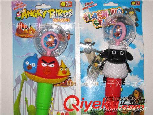 闪光玩具系列 新款上市 愤怒的小鸟电动音乐塑料闪光棒 可加印LOGO 批发热卖
