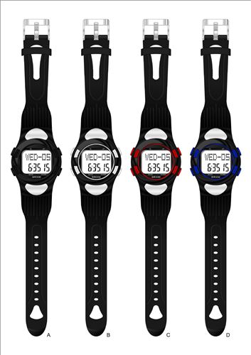 电子表 爆款超平价的3D计步器心率手表，现货四色可选择