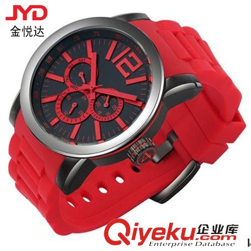硅胶手表 厂家直销 带电池的六针运动硅胶手表 时尚 品牌 六针硅胶手表