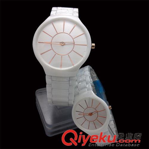 2015年新款 金悦达钟表专业生产 百分百真陶瓷手表 纯白色走针的情侣陶瓷表