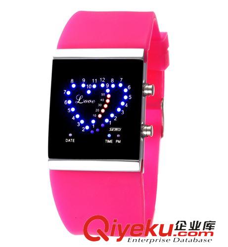 潮流LED手表 时刻美韩版心形创意LED防水手表男女士个性情侣果冻学生潮男手表