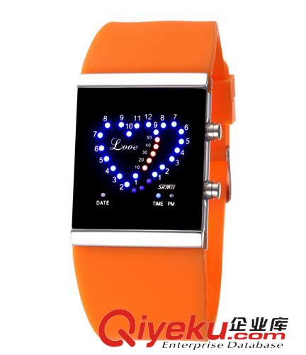 潮流LED手表 时刻美韩版心形创意LED防水手表男女士个性情侣果冻学生潮男手表
