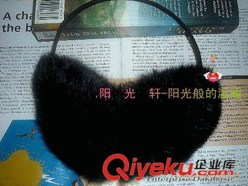 兔毛耳套超细架子 出口韩国日本 黑色超细架子兔毛耳套耳罩耳包