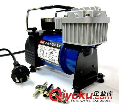 汽车用品系列 220V家用交流电动充气泵轮胎打气泵金属打气机蓝色缸体汽车充气泵