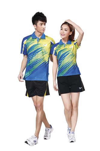 排球服 男女款休闲运动服 新款短袖蝴蝶乒乓球羽毛球排球服套装 256