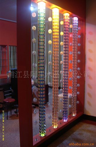 装饰装潢系列 厂家直销兰色玻璃叠层柱水晶柱玻璃柱欢迎订购