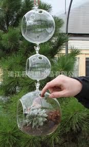 空心球系列 透明玻璃球悬挂式双挂钩空心玻璃装饰球