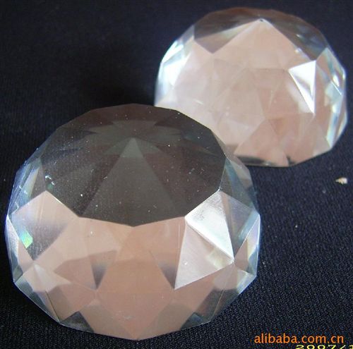 水晶半球 晶韵073厂家批发供应30毫米透明无色水晶刻面半球水晶半球