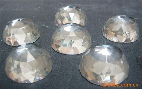 水晶半球 晶韵073厂家批发供应30毫米透明无色水晶刻面半球水晶半球
