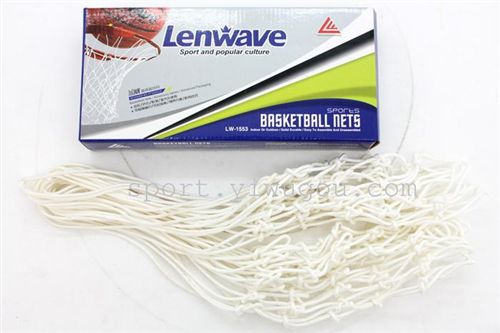 篮球架、球板、球框、球网 一副装  zp兰威白色篮球网LW-1553纯白色高级涤纶篮球网 彩盒装